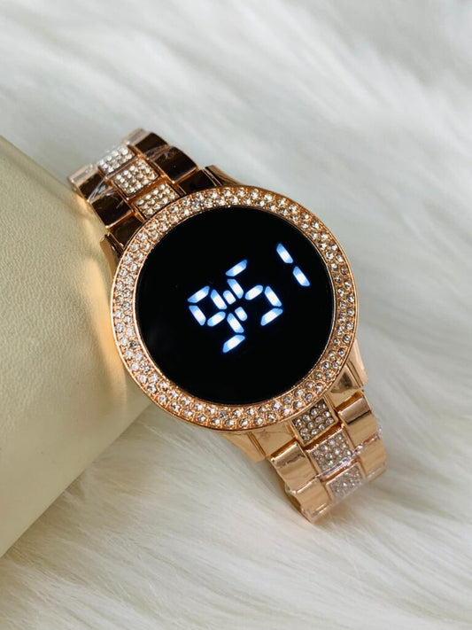 Religio Feminino LED Luxury Watch (Rose Gold)