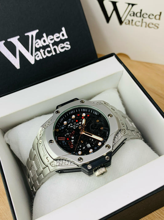 HB Monochrome Elite Model With Date (Silver)